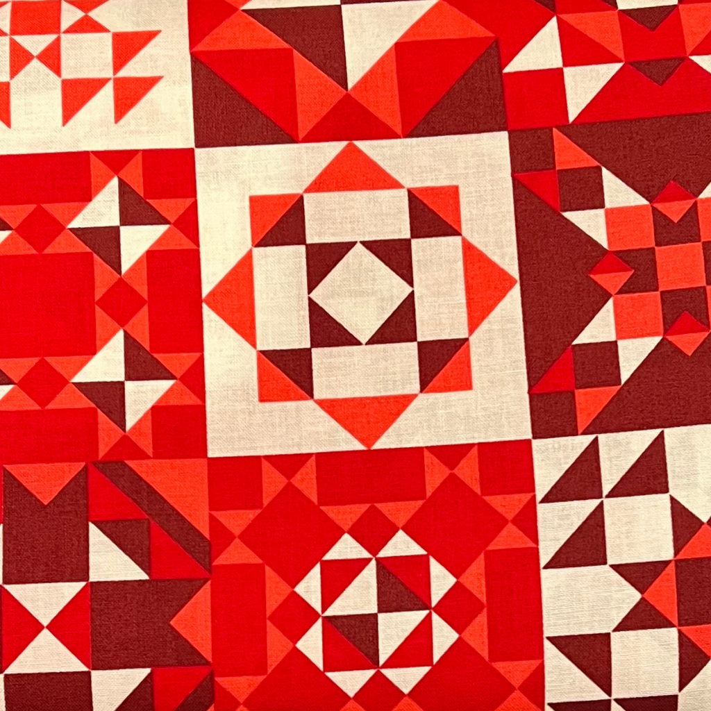 Red Christmas Patchwork Cotton Fabric