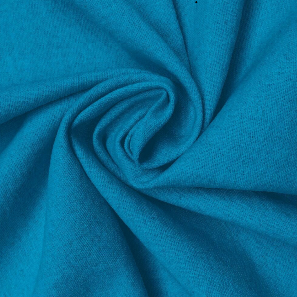Teal Linen Cotton Mix Fabric