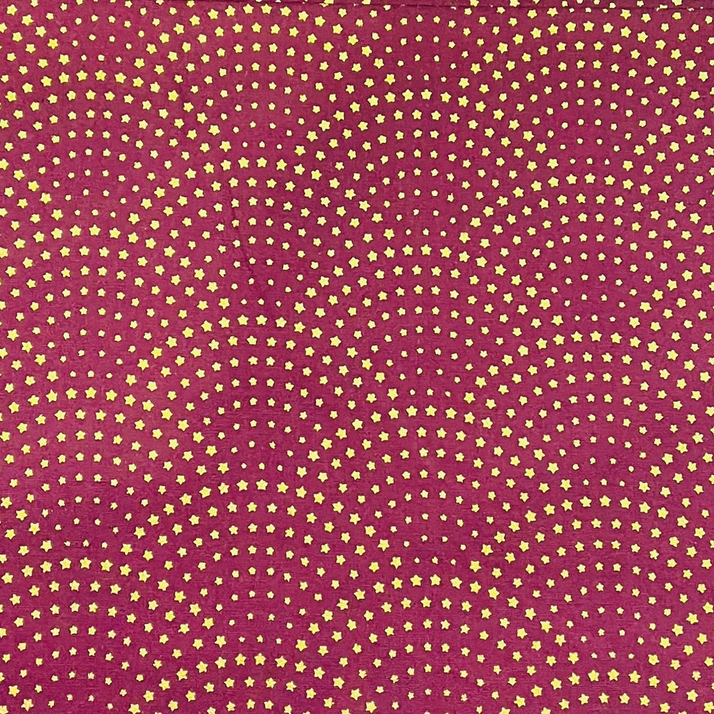 Purple Gold Star Rainbow Cotton Fabric