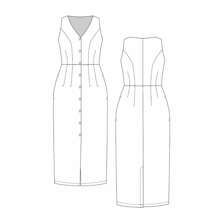 Asteri Button Down Dress Sewing Pattern (dress illustration) - Named Clothing