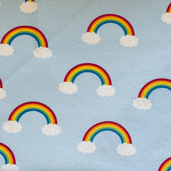 Blue Rainbow Clouds Cotton Rich Canvas Fabric