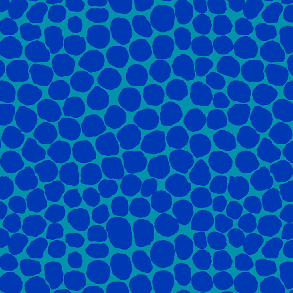 Blue Spot on Aqua Jumble Cotton Fabric - Kaffe Fassett