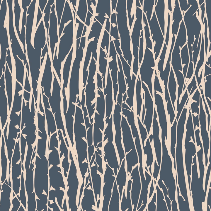 Blue Woodland Trees Cotton Fabric - Dashwood Studio