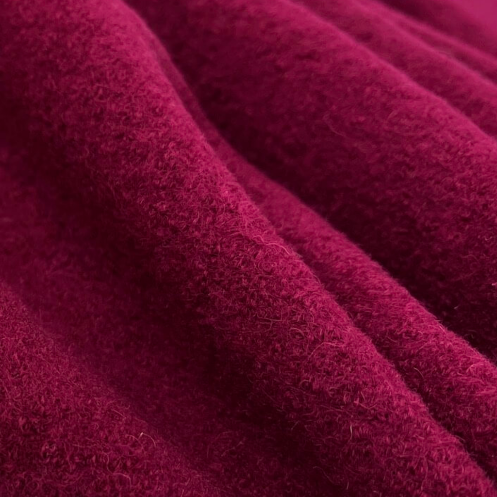 Cherry 100% Boiled Wool Fabric