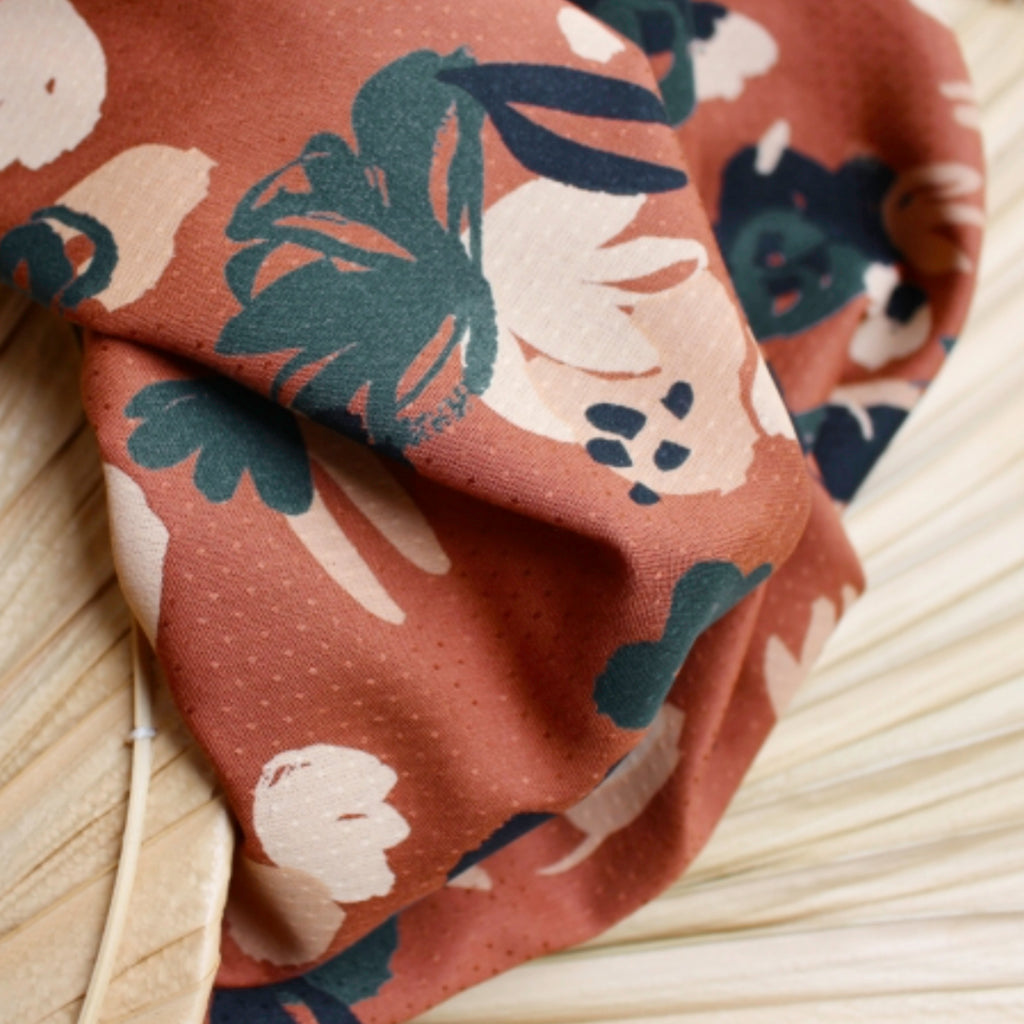 Chestnut Textured Woven Viscose Fabric