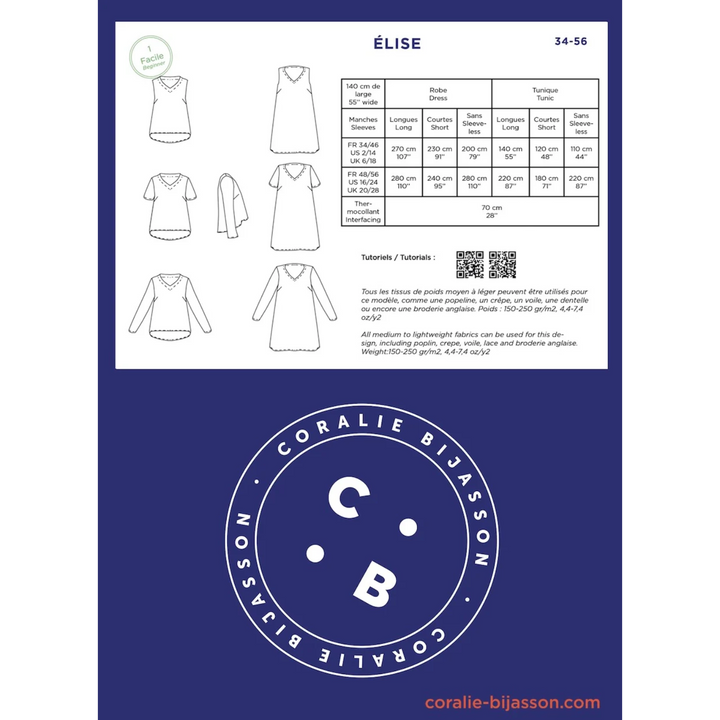 Elise Tunic Top Dress Size Guide