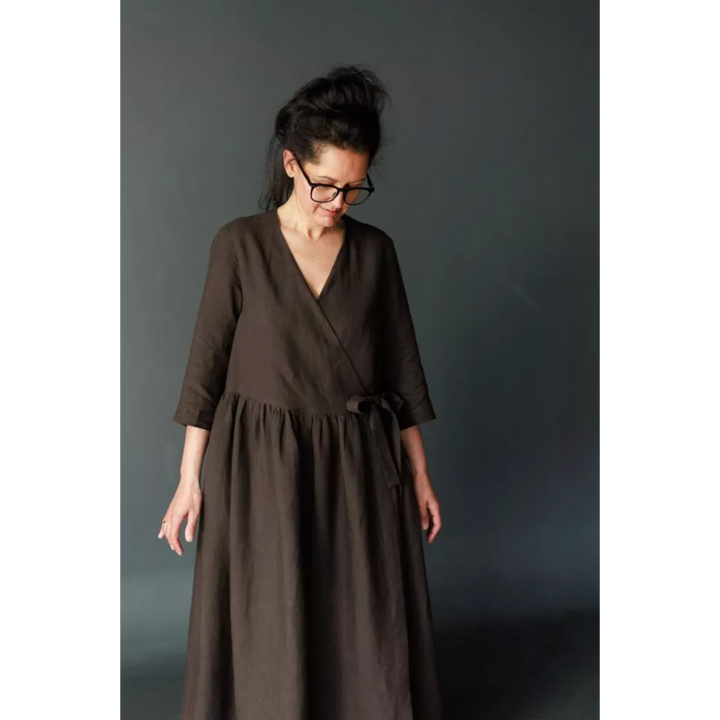 Etta Wrap Dress Three Quarter Sleeve