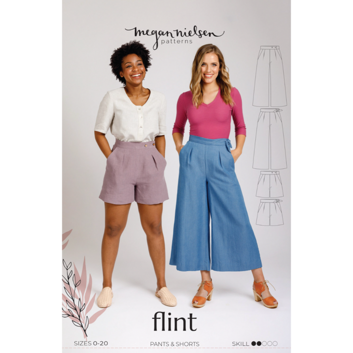 Flint Cropped Pant / Shorts Sewing Pattern - Front cover