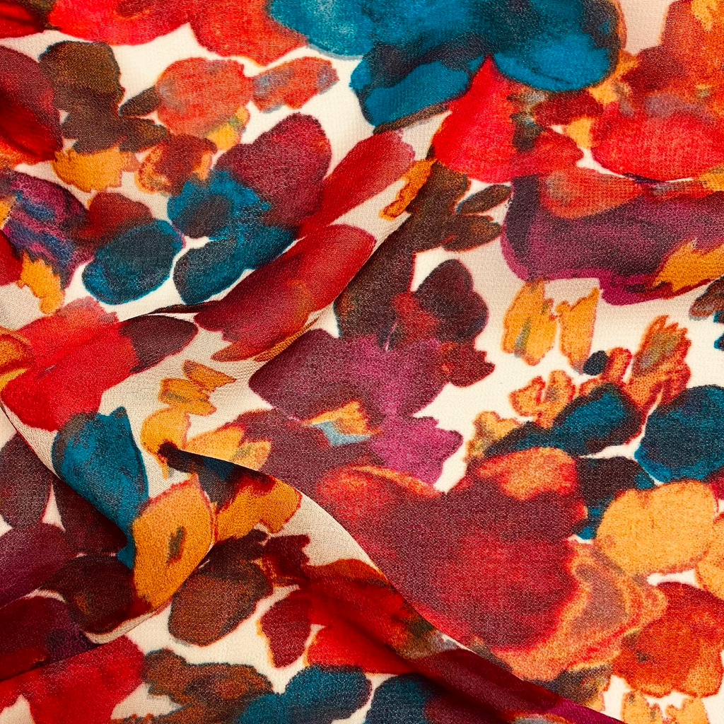 Floral Polyester Chiffon Fabric