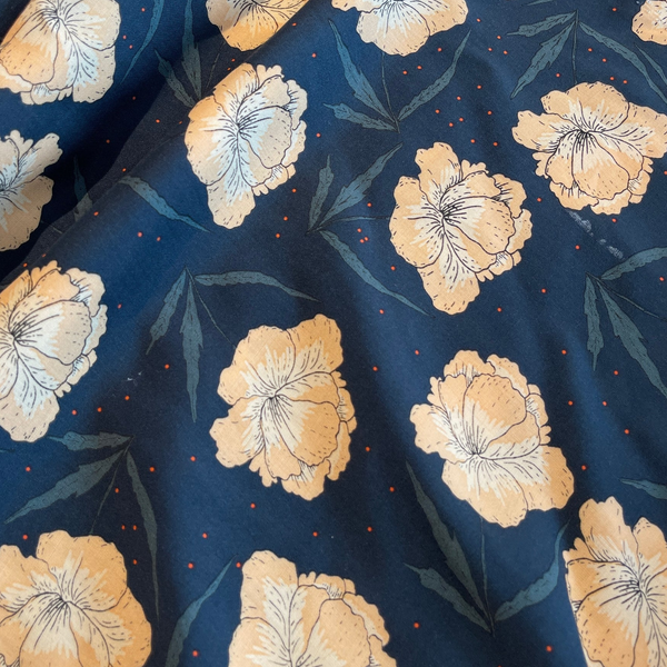 Floral Viscose Fabric - Summer Night  - See You at Six
