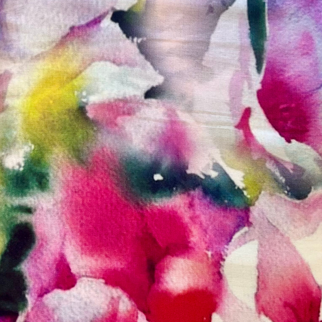 Fuchsia Floral Viscose Fabric