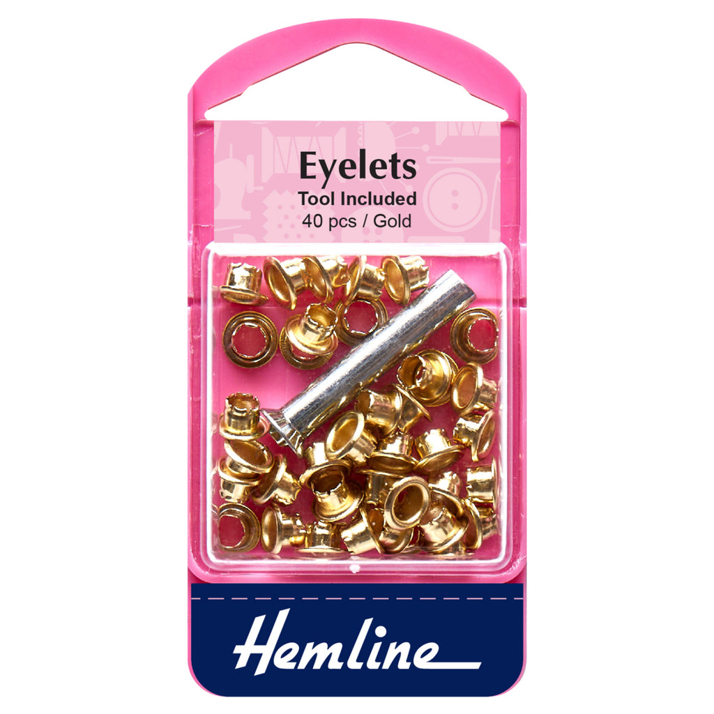 Gold Eyelets with Tool: 5.5mm