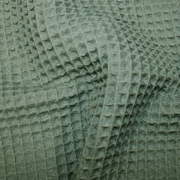 Green Cotton Waffle Fabric