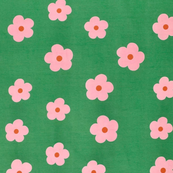 Green Floral Cotton Jersey Fabric