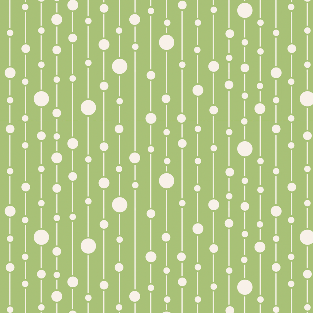 Green Spots and Lines Cotton Tilda Fabric