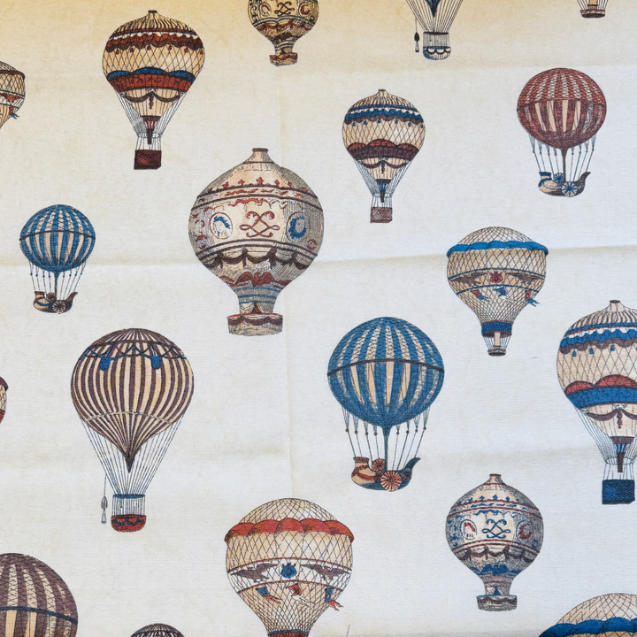 Hot Air Balloon Neutral Cotton Canvas Fabric