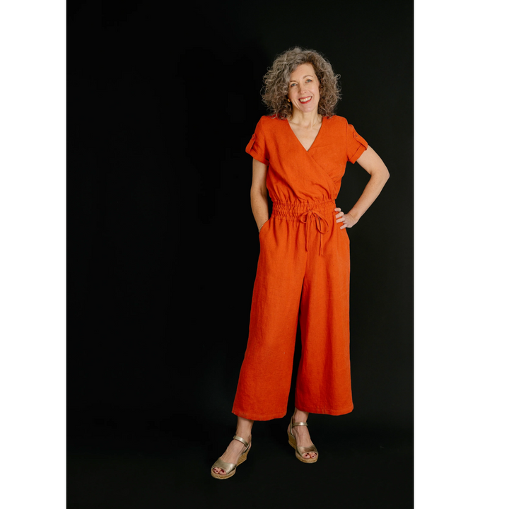 Jumpsuit cropped wide-legged trousers 