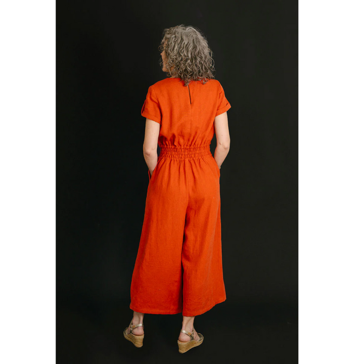 Jumpsuit cropped wide-legged trousers back image