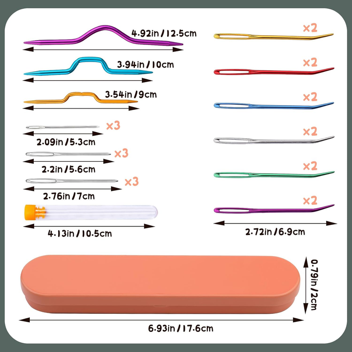 Knitting and Tapestry Needles Set Measurements