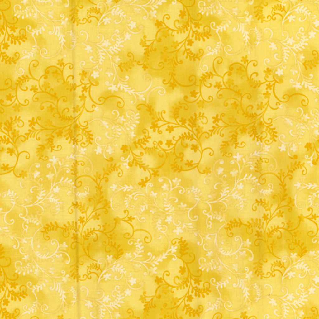 Yellow Vine Cotton Fabric