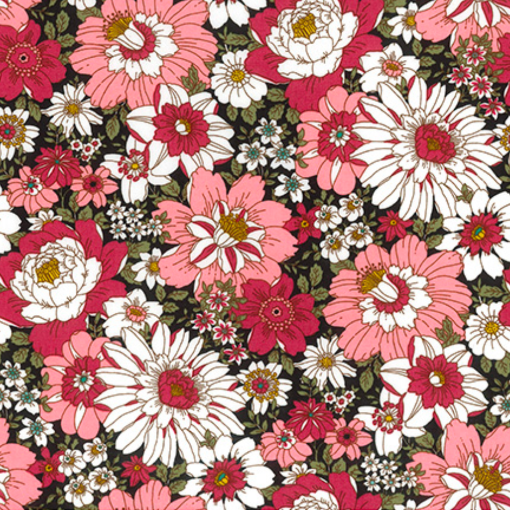 Mediumand Large Floral Cotton Poplin Fabric