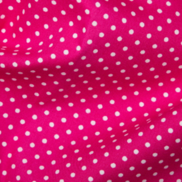 Mini Hot Pink Cerise Polkadot Cotton Poplin Fabric