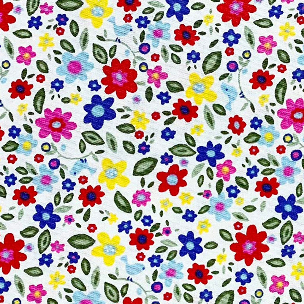 Multi Coloured Ditsy Floral Cotton Poplin Fabric