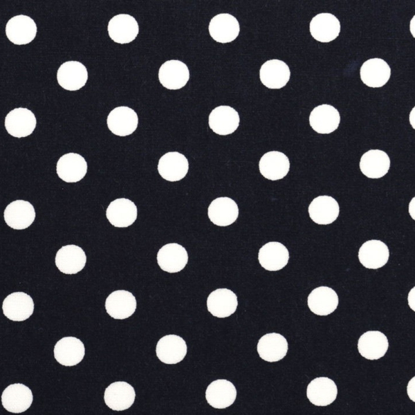 Navy and White Polkadot Fabric