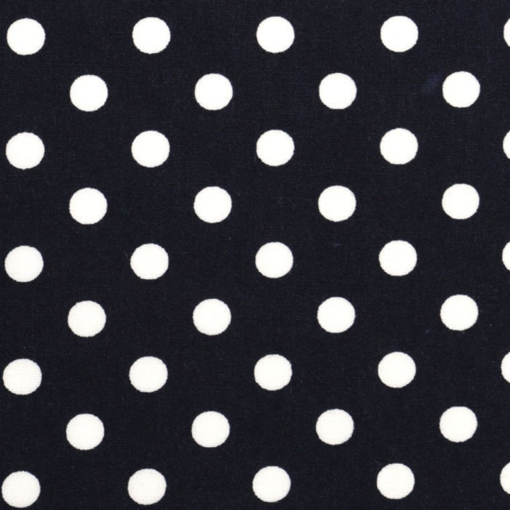 Navy and White Polkadot Fabric