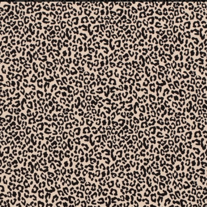 Neutral Leopard Print Cotton Jersey Fabric