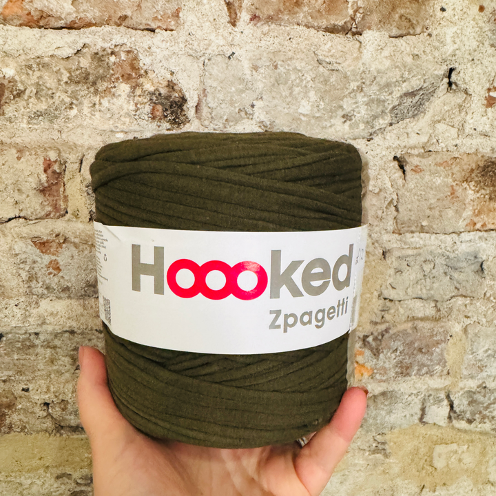 Olive Green T-shirt Yarn - Zpagetti - Hoooked Yarns