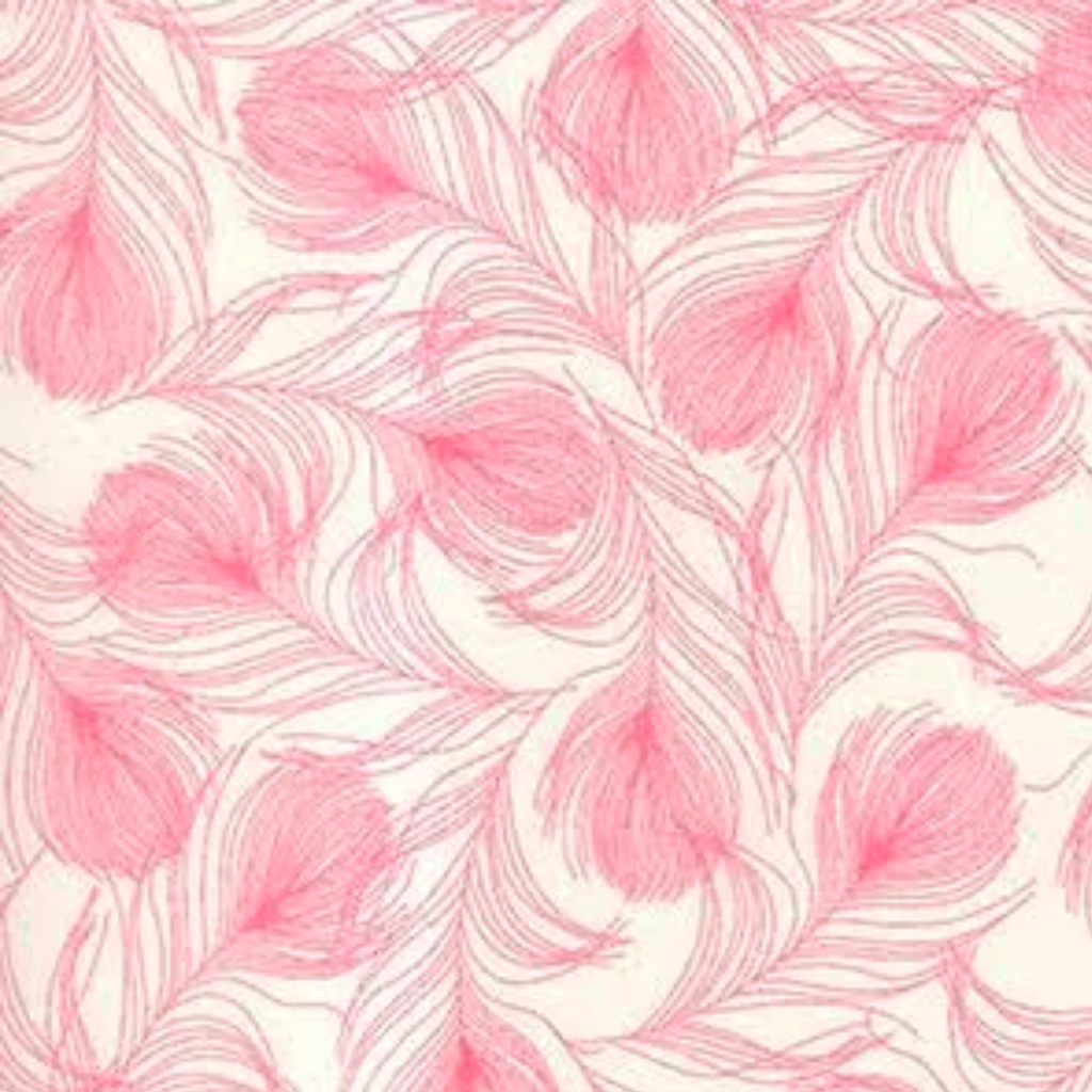 Pink Feather Cotton Poplin Fabric