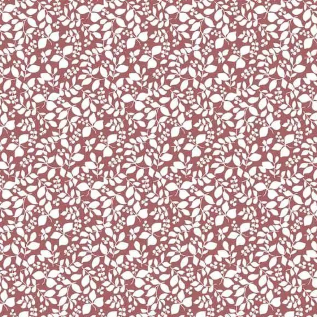 Pink Poplin Leaves Fabric