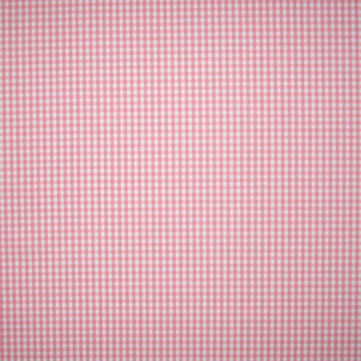Pink And White Gingham Stretch Cotton Fabric
