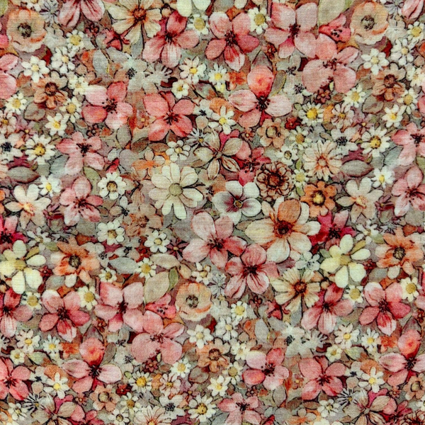 Pink Floral Cotton Lawn Fabric