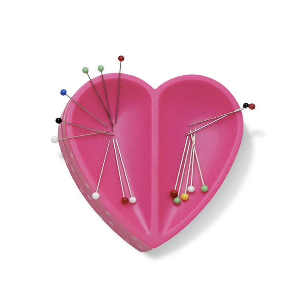 Pink Love Heart Magnetic Pin Cushion