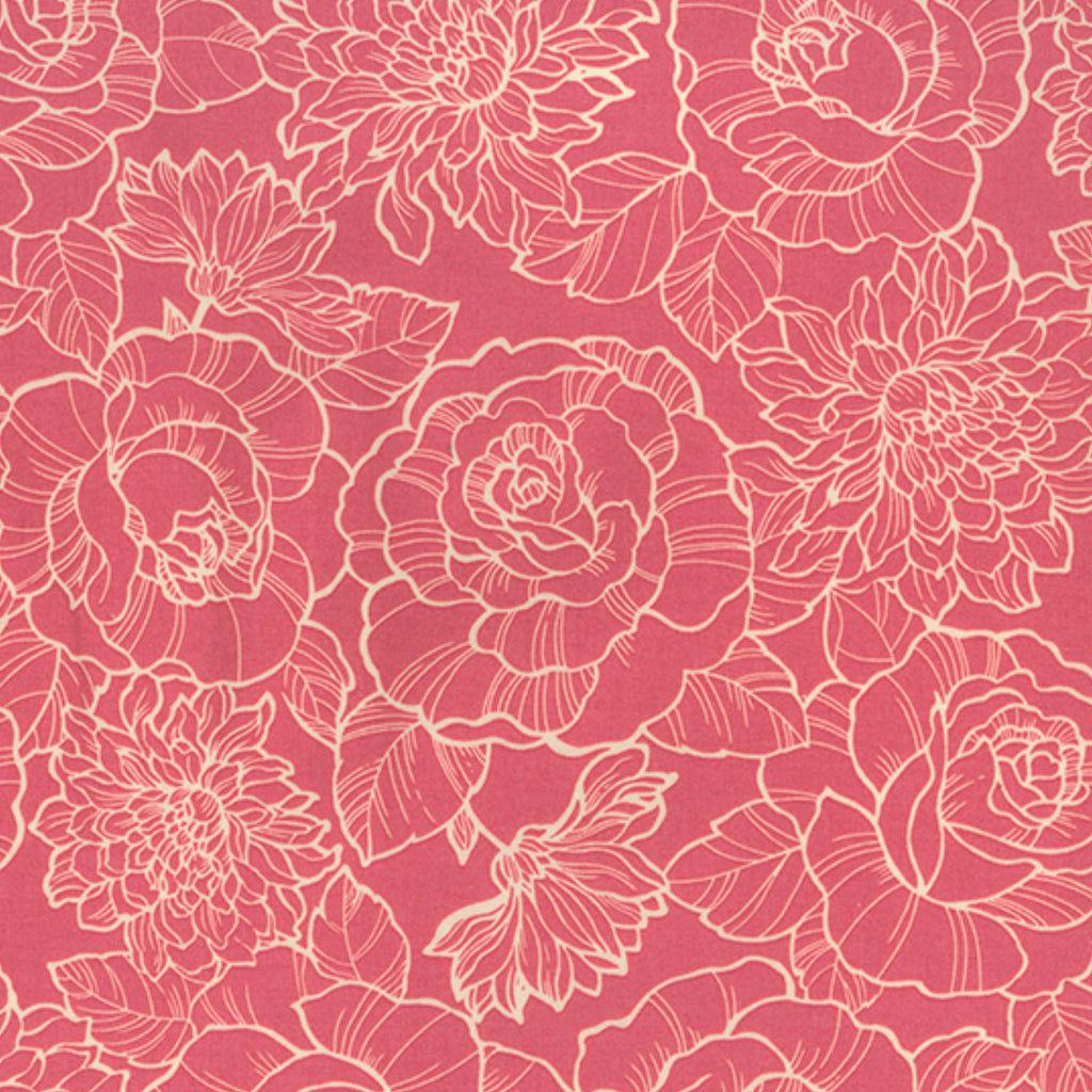 Pink Rose Cotton Poplin Fabric