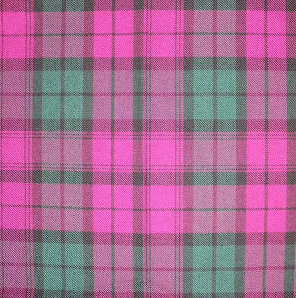 Pink and Green Tartan Polyviscose Fabric