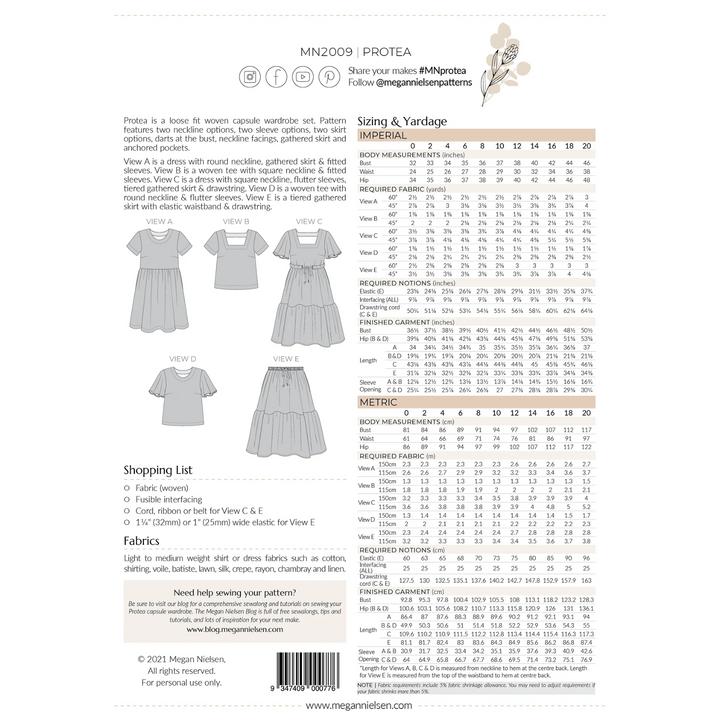 Protea Dress, Top, Skirt Sewing Pattern - Megan_Nielsen