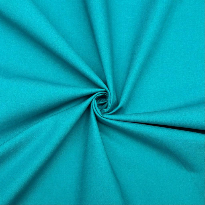 REMNANT - Teal Plain Cotton Fabric 159CM X 112CM