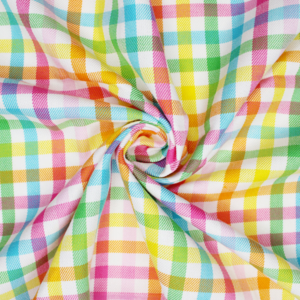 Rainbow Tartan Polyviscose Fabric