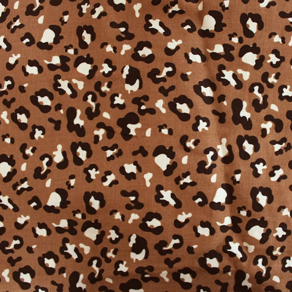 Rust Leopard Double Gauze Fabric