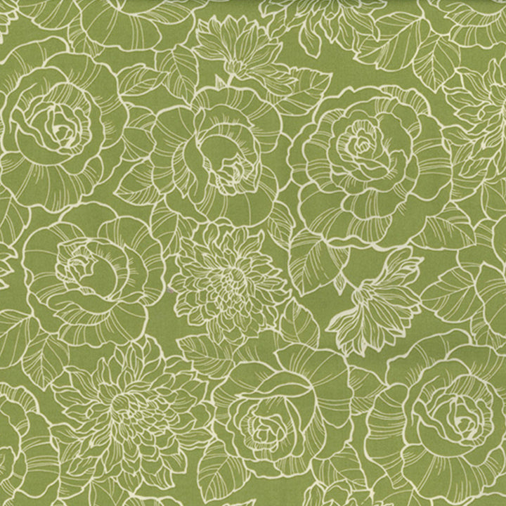 Sage Green Floral Cotton Poplin