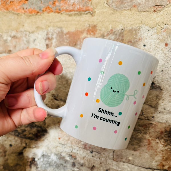 Shh I'm Counting Novelty Crochet Mug