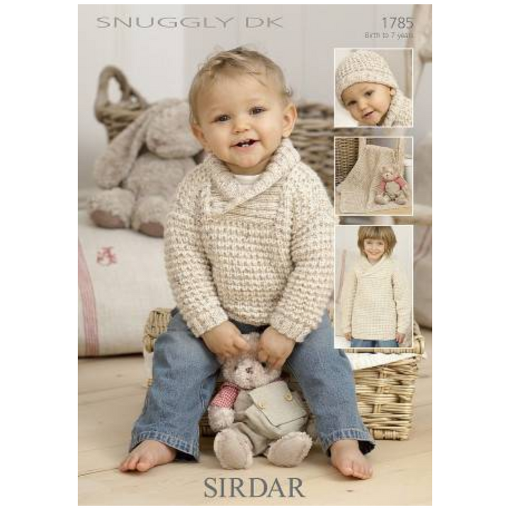 Sirdar Baby Sweater, Blanket & Hat Snuggly DK Knitting Pattern 1785