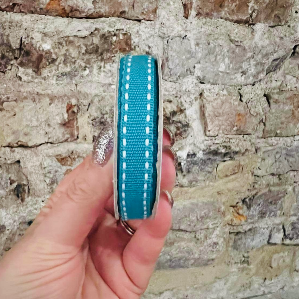 Teal Stitched Ribbon
