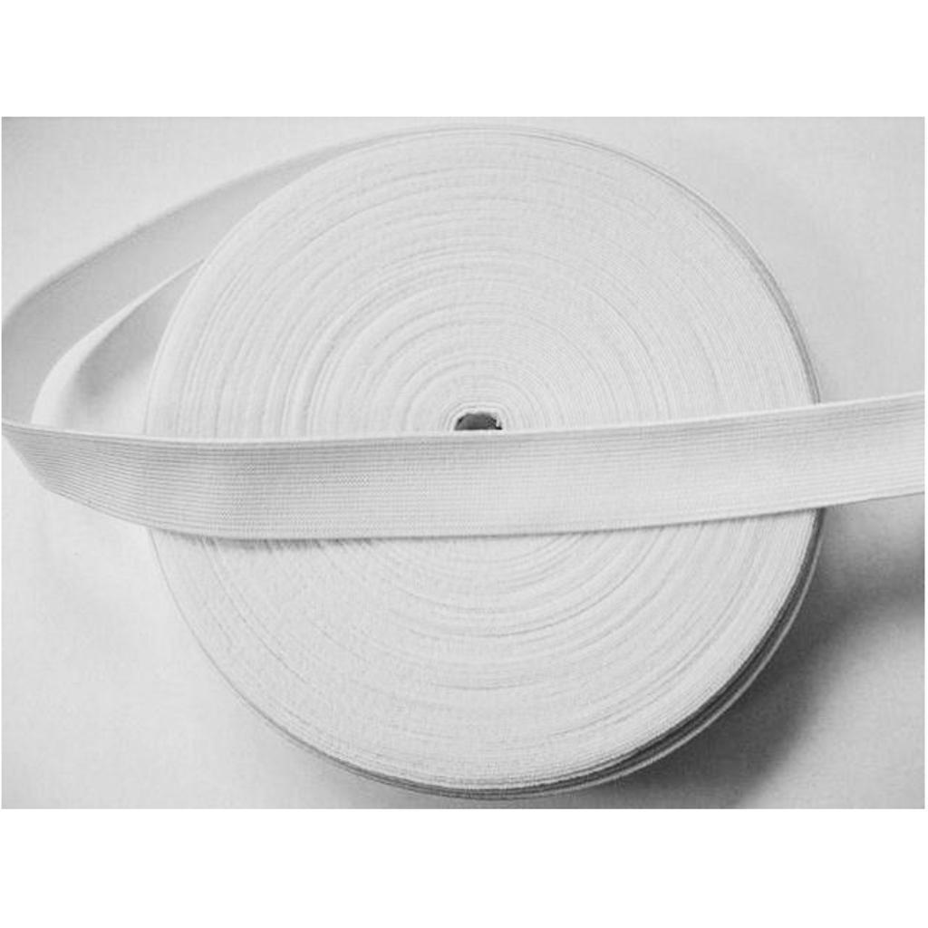 25mm White Woven Waistband Elastic