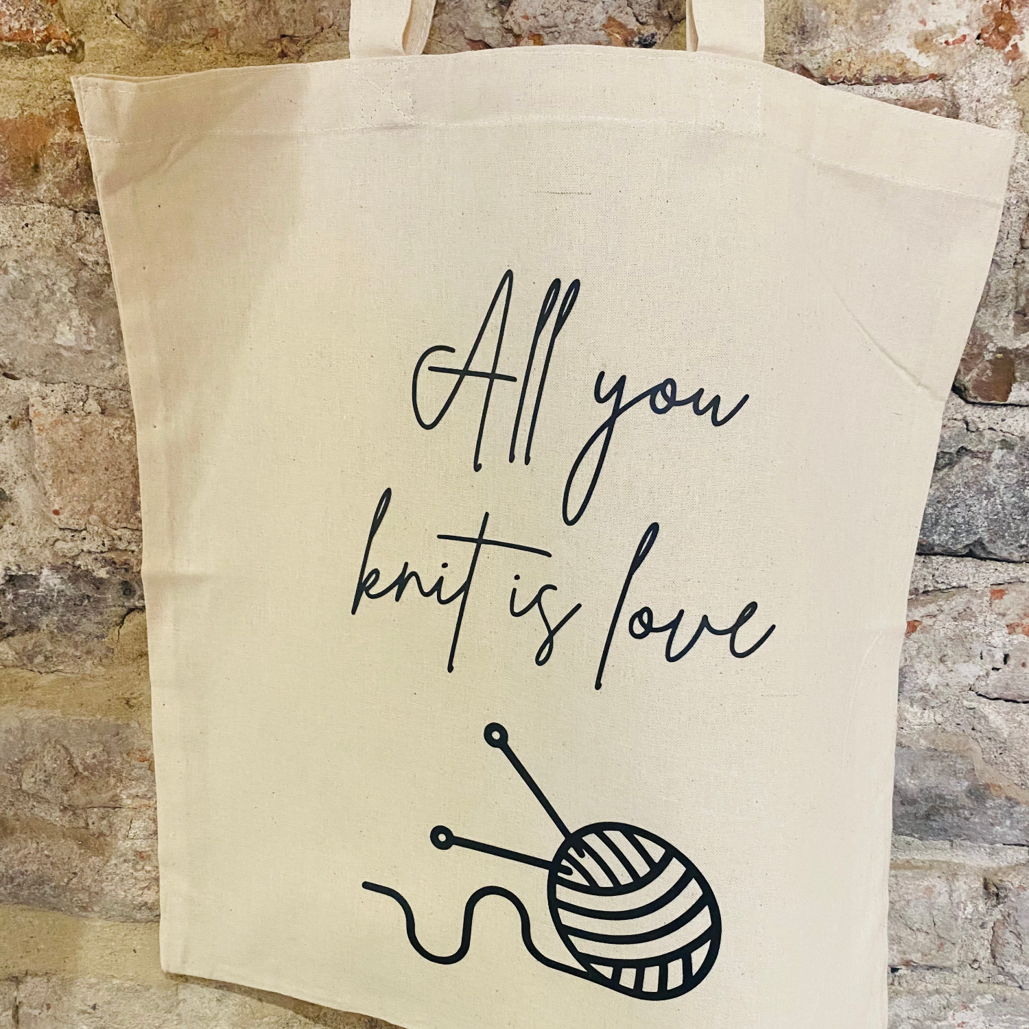All You Knit is Love Novelty Tote Bag Sewcialising