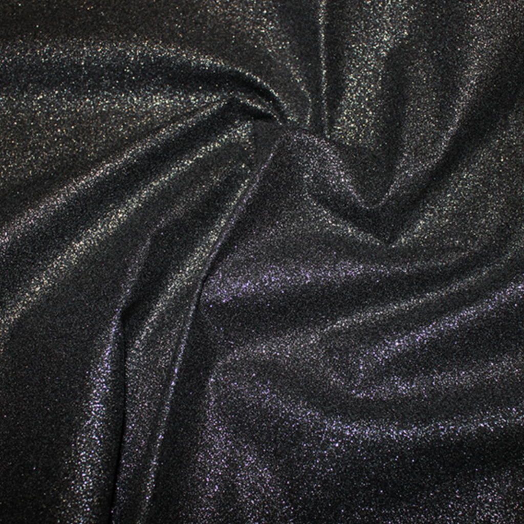 Black Silver Glitter Cotton Fabric
