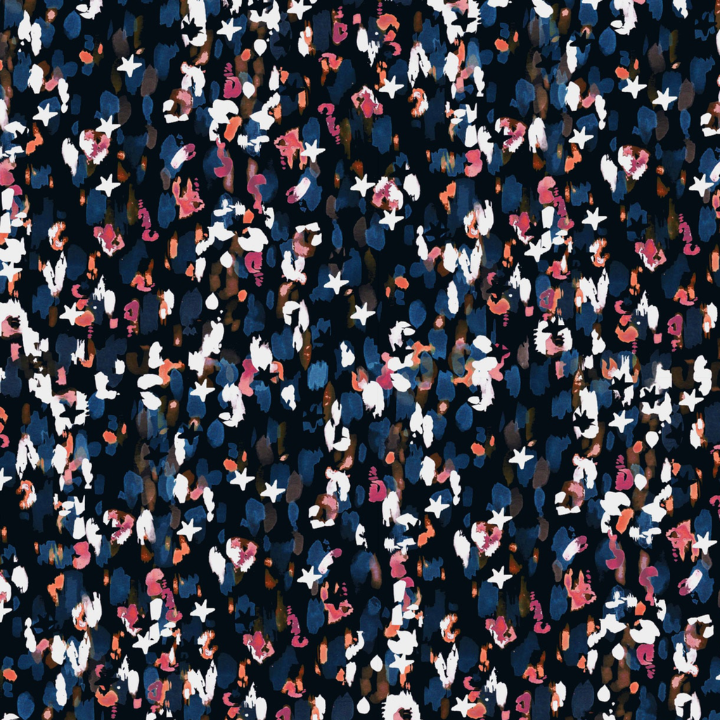 Navy Star Splash Cotton Lawn